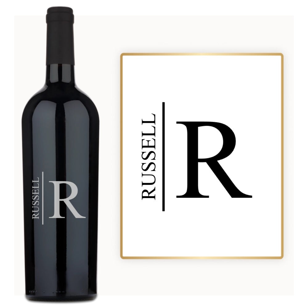 Modern Initial Name – Custom Engraved Wine