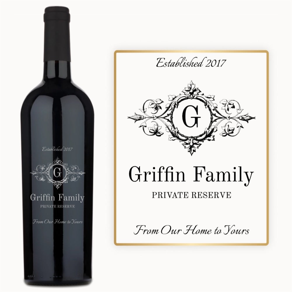 Heritage Monogram – Custom Engraved Wine