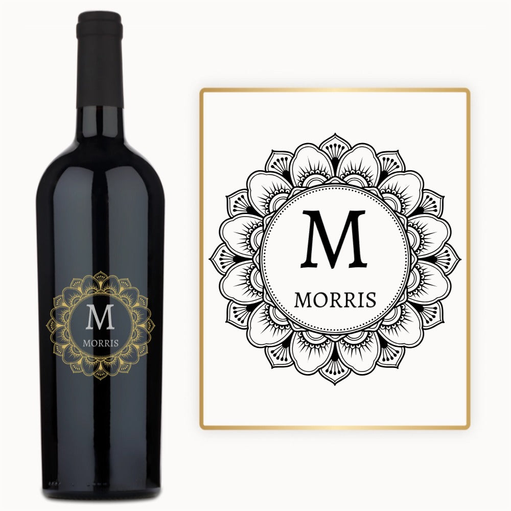 Mandala Monogram – Custom Engraved Wine