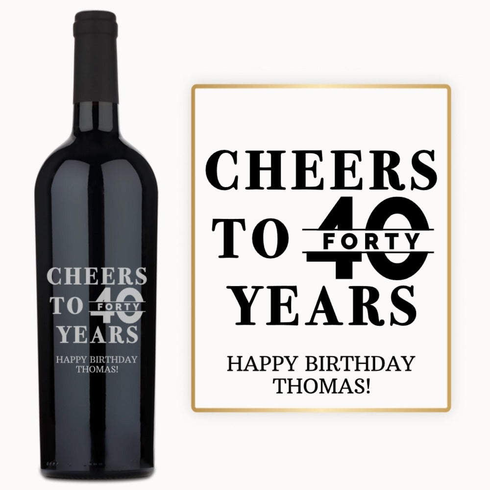 Cheers to 40 Years – Custom Engraved Wine