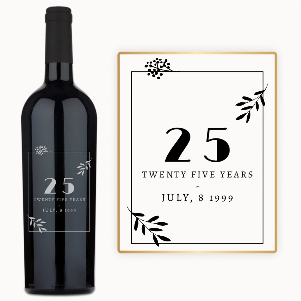 Elegant Floral Frame – Custom Engraved Wine