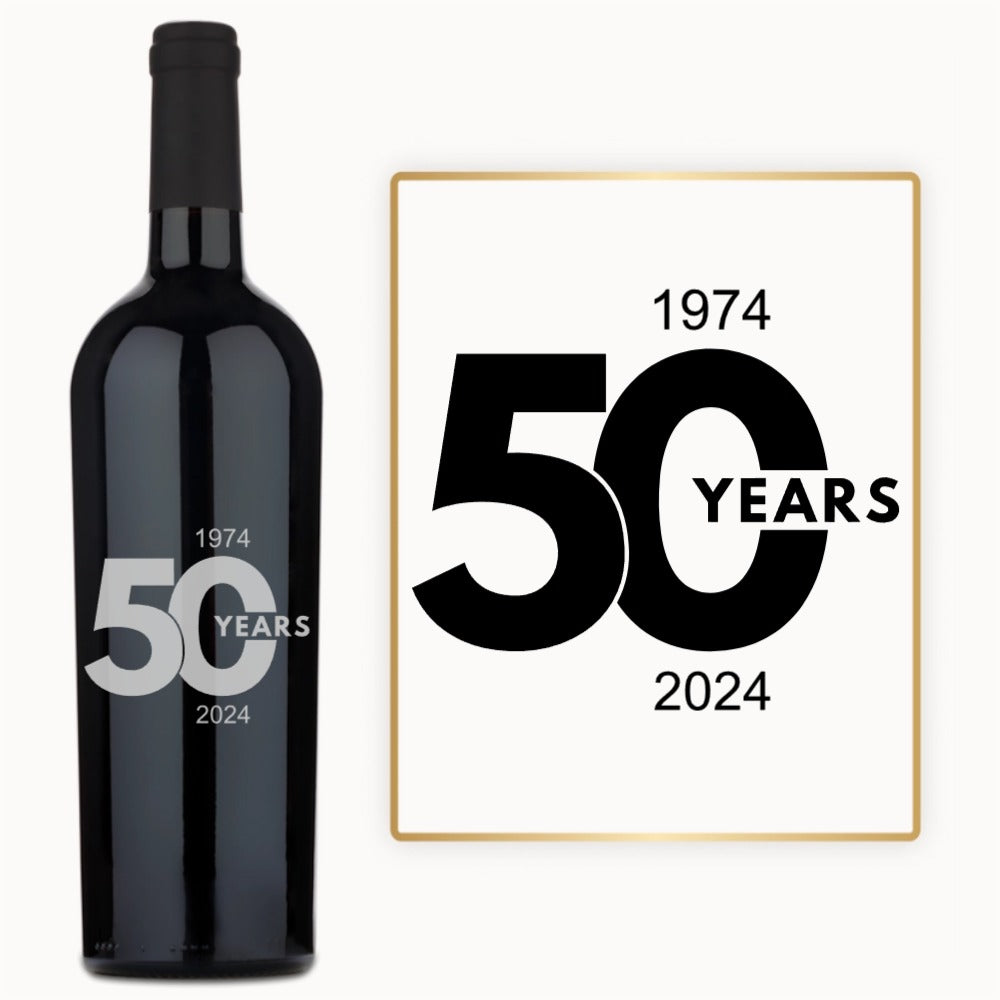 50 Year Milestone – Custom Engraved Wine