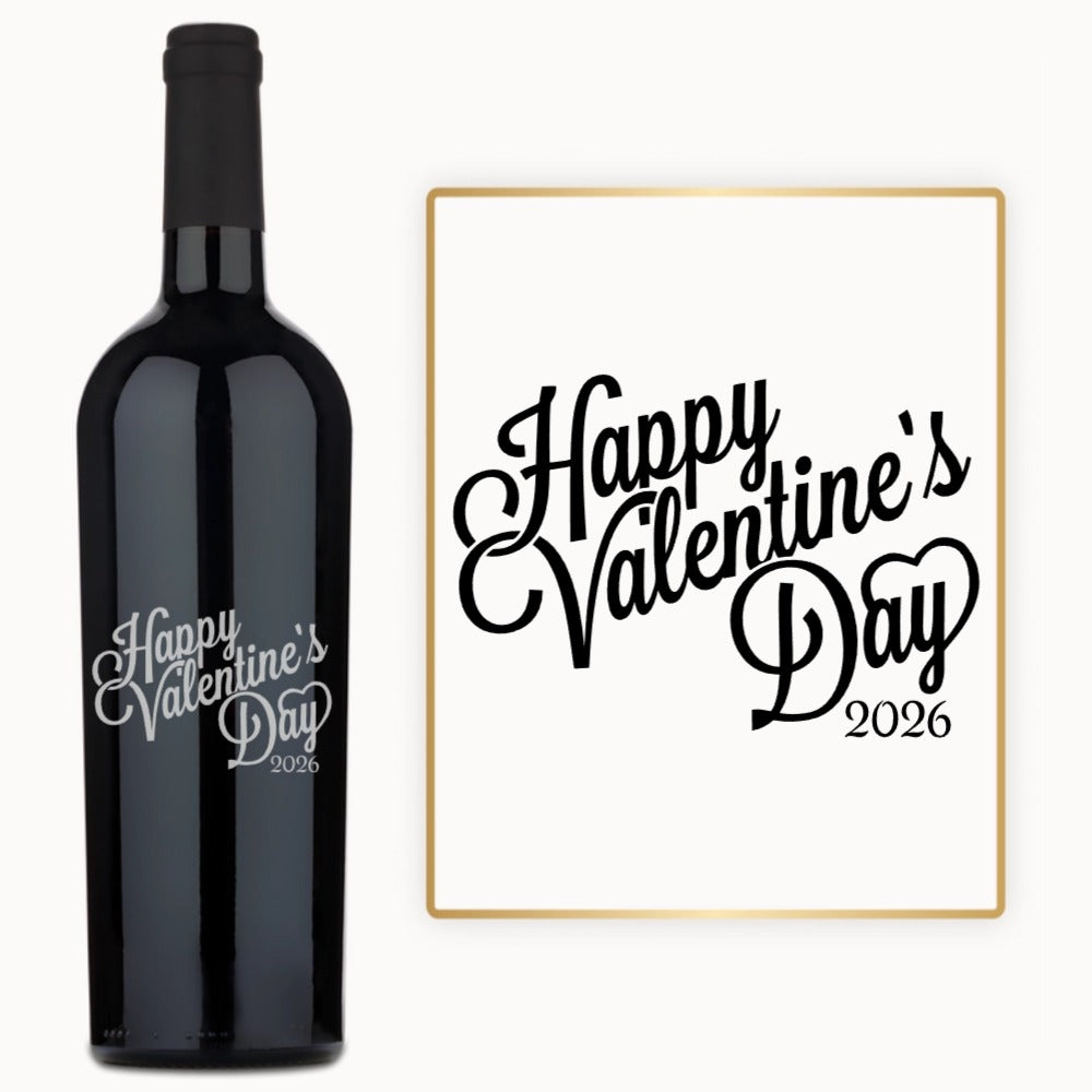 Valentine’s Day Script – Custom Engraved Wine