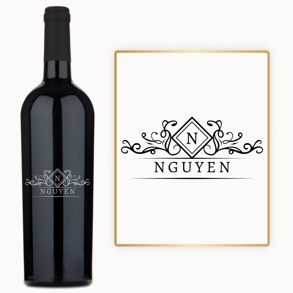 Diamond Crest Monogram – Custom Engraved Wine