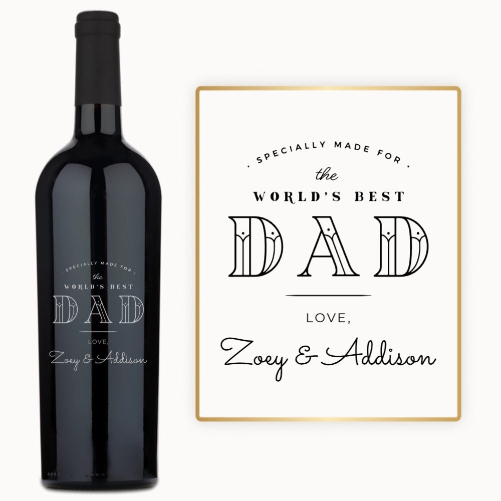 World’s Best Dad – Custom Engraved Wine