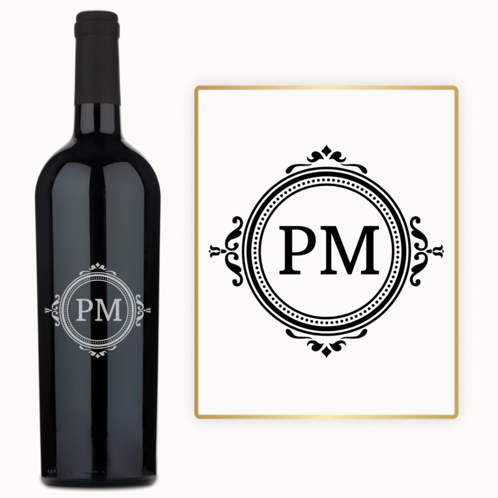 Circle Monogram Initial – Custom Engraved Wine