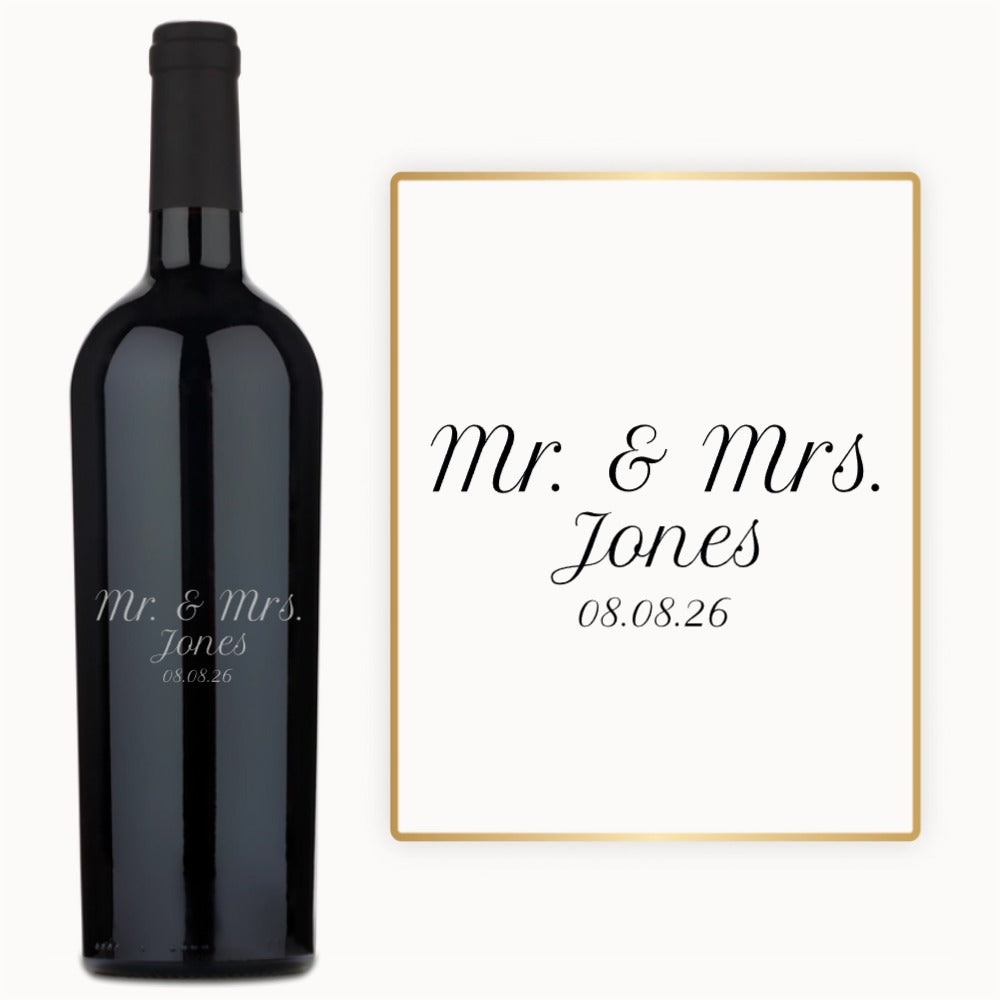 Mr. & Mrs. Script – Engraved Wedding Wine