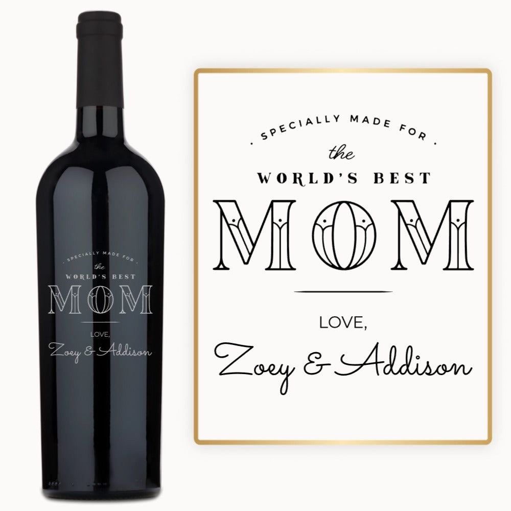 World’s Best Mom – Custom Engraved Wine