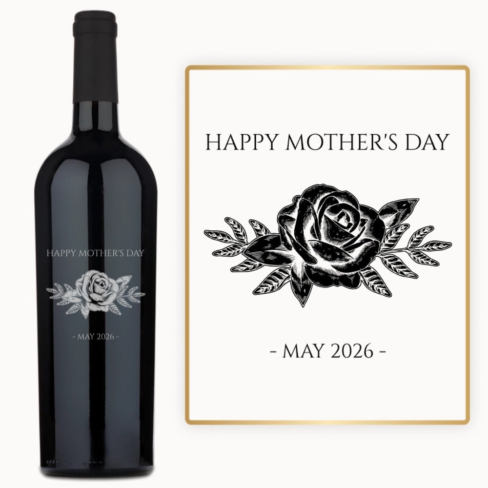 Mother’s Day Rose - Engraved Wine Gift