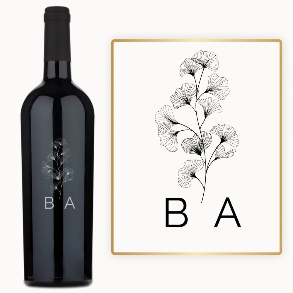 Ginkgo Monogram – Custom Engraved Wine