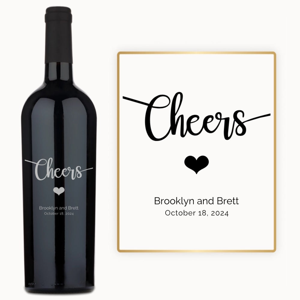 Cheers Heart – Custom Engraved Wine