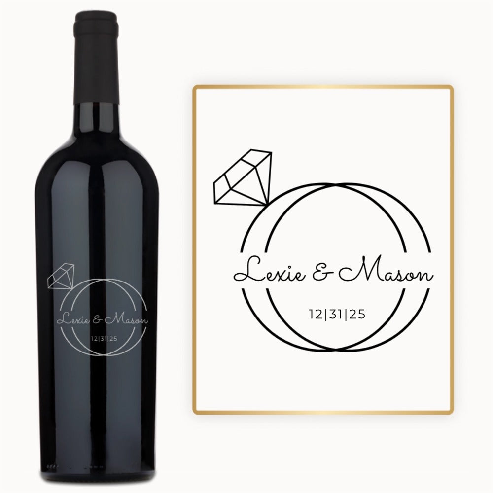 Wedding Ring Monogram – Engraved Engagement Wine