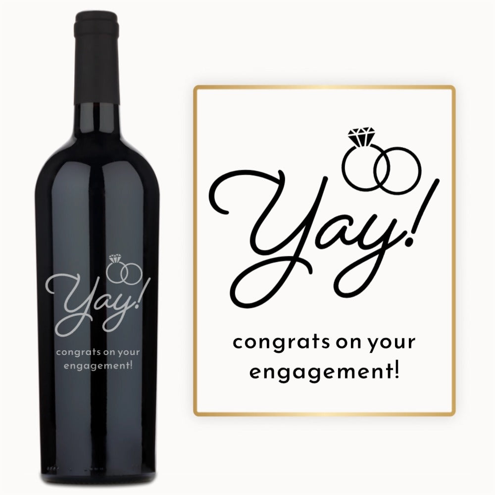 Yay With Rings – Engraved Engagement Wine