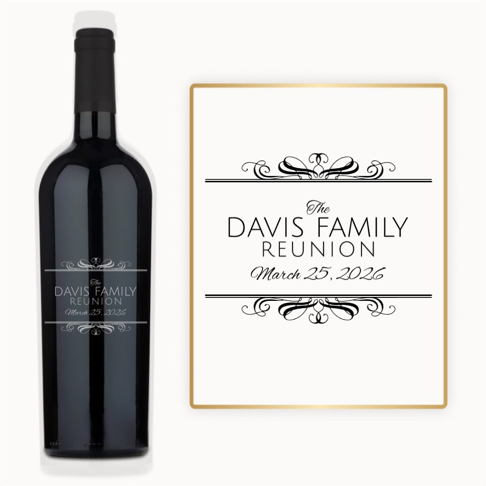Elegant Scroll Frame – Custom Engraved Wine