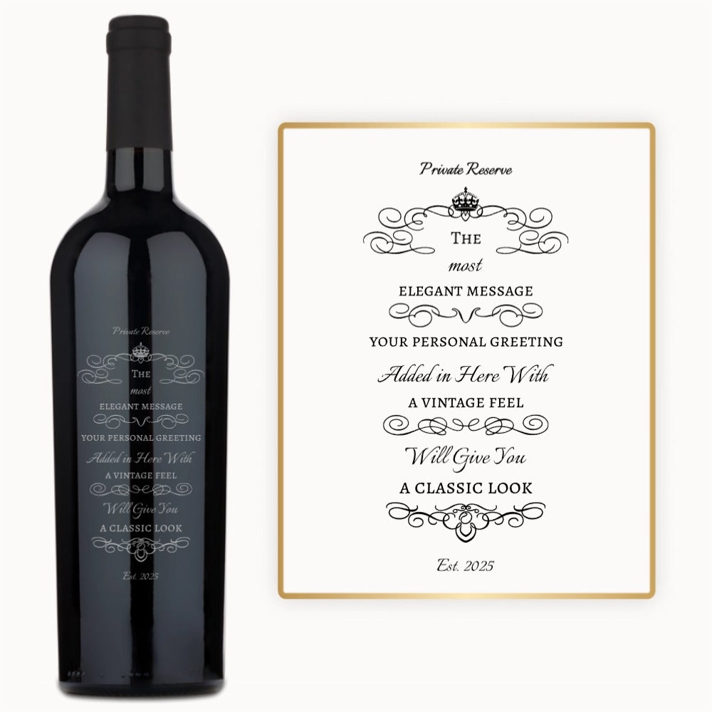 Vintage Scroll – Custom Engraved Wine