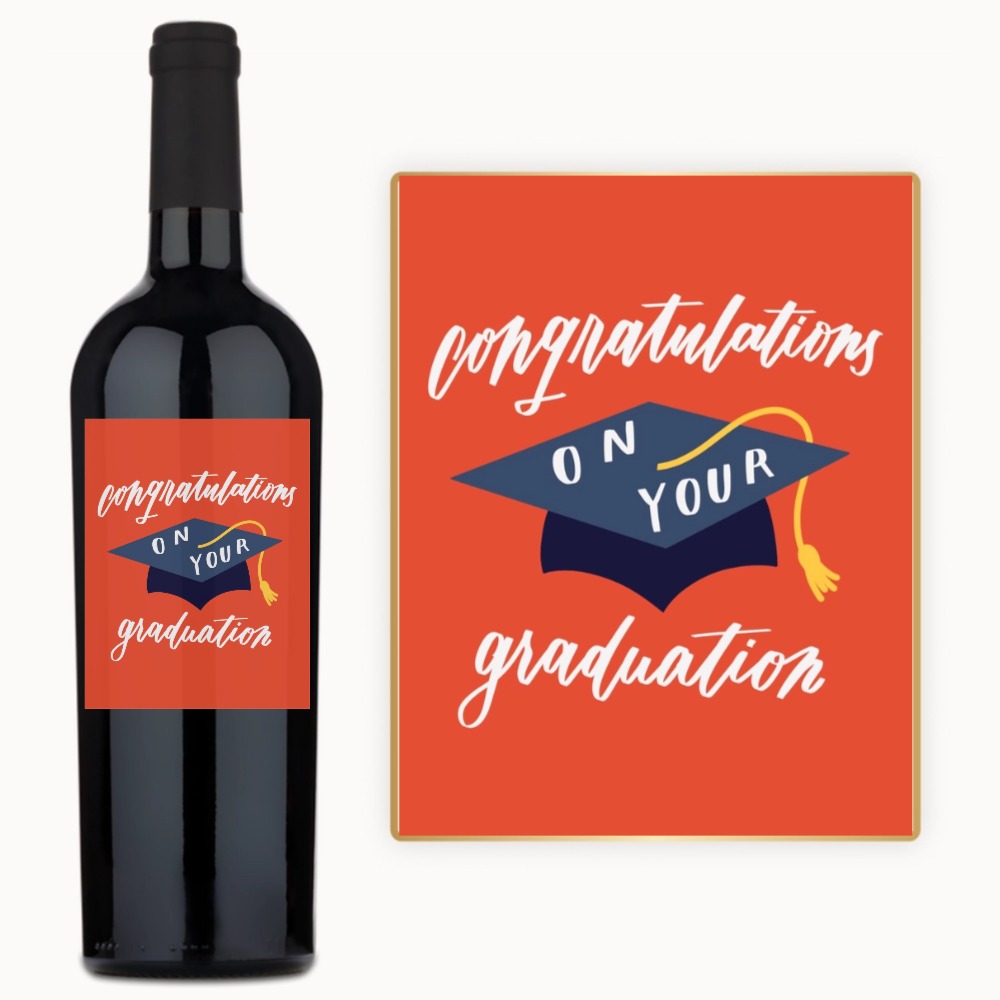 Congrats Grad Cap – Custom Label Wine