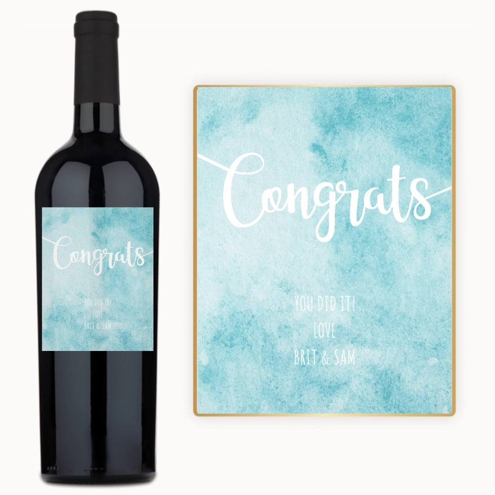Congrats Watercolor – Custom Label Wine