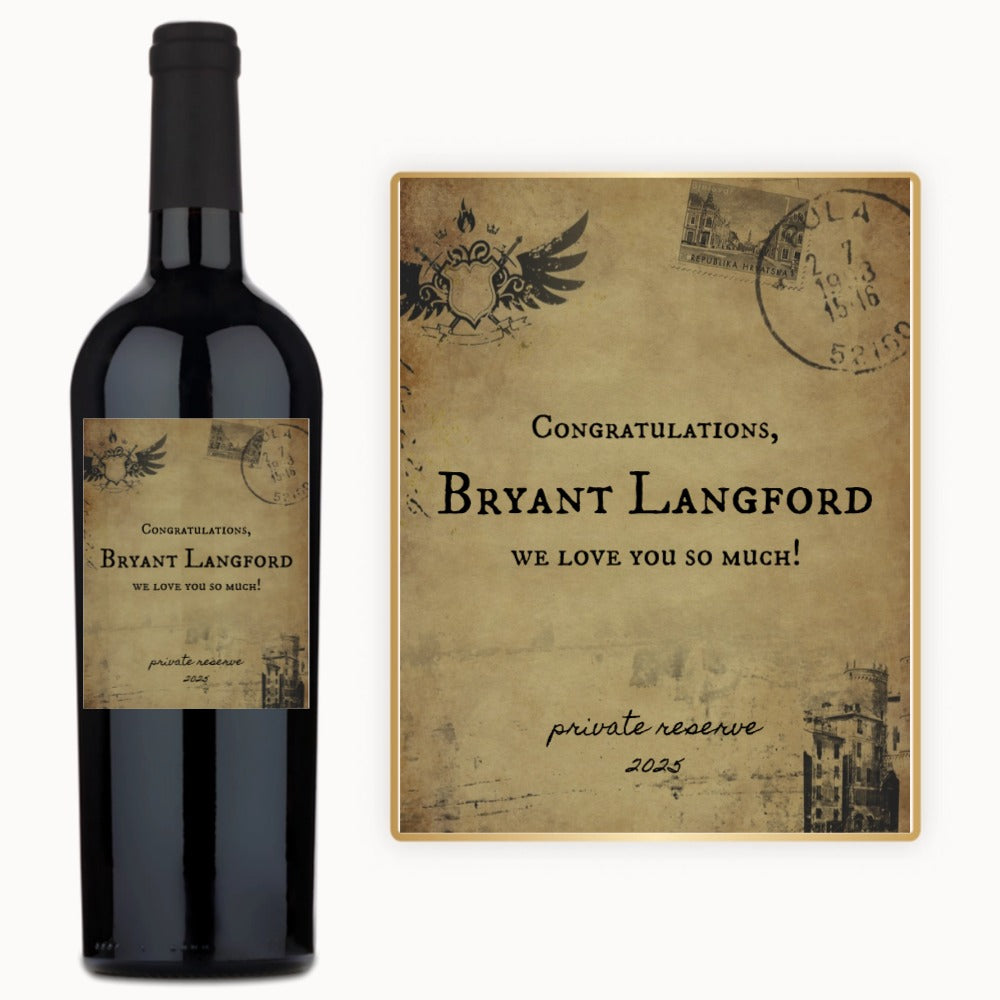 Vintage Postcard – Custom Label Wine