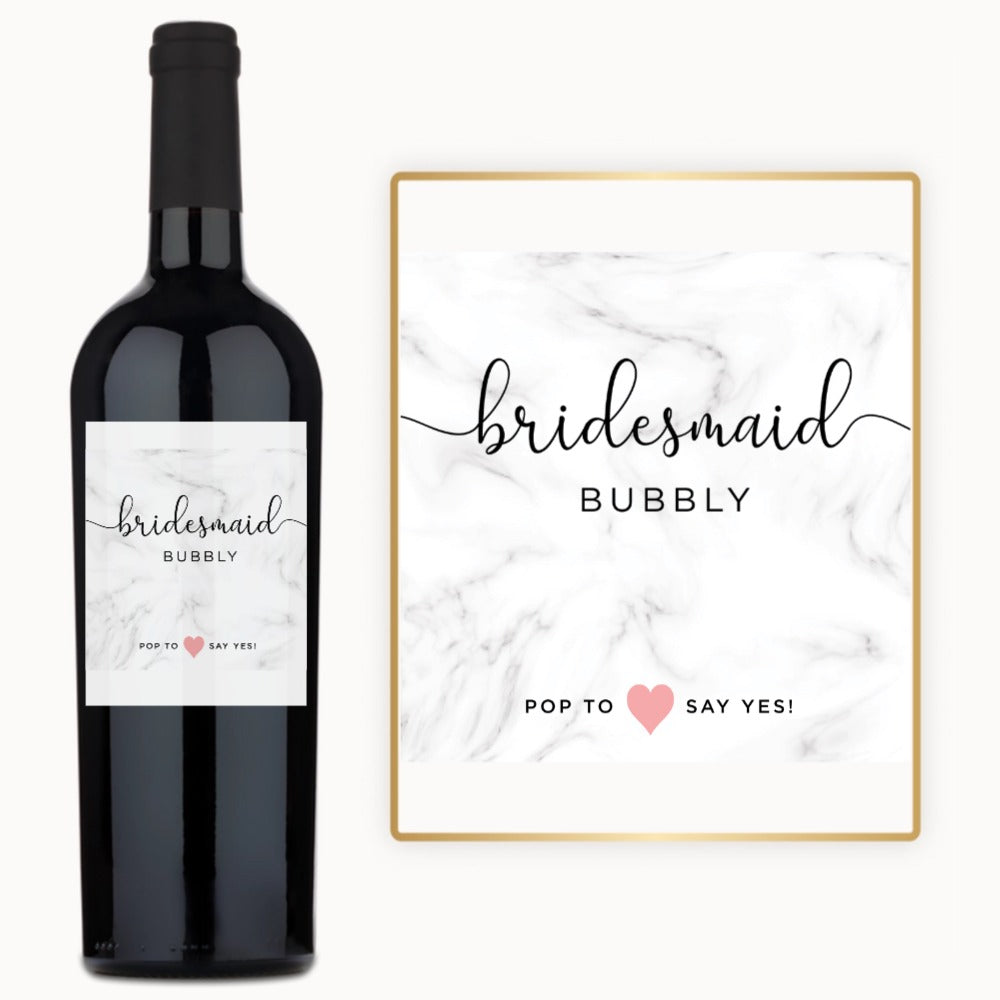 Bridesmaid Bubbly – Custom Label Wine
