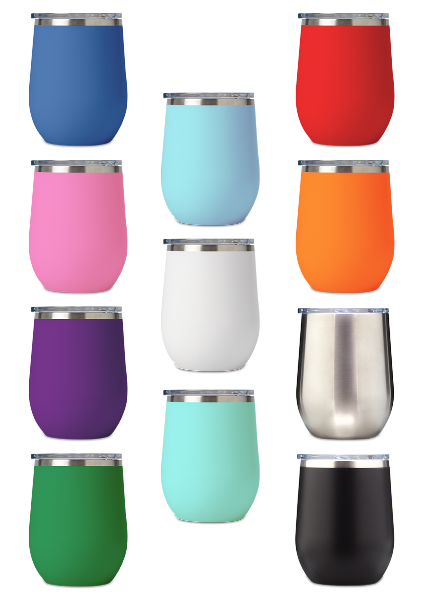 Custom Engraved 12 oz Insulated Stemless Wine Tumbler