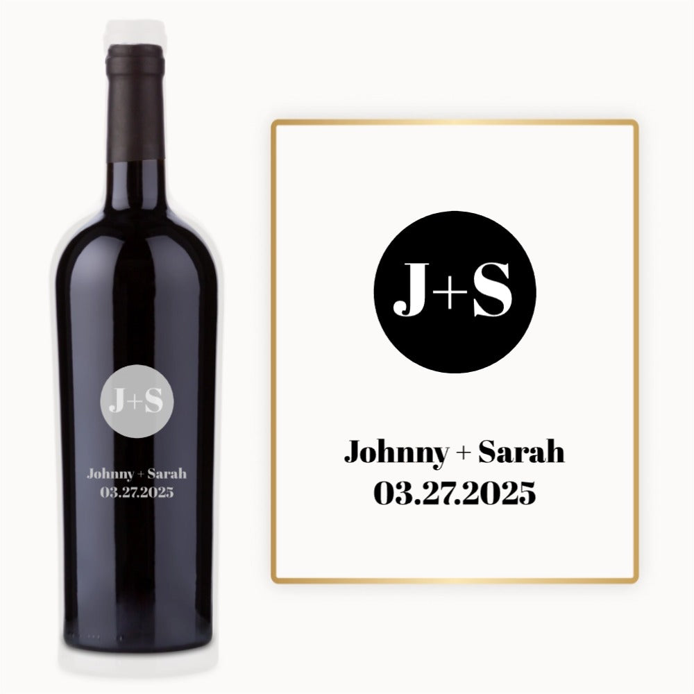 Modern Circle Initials – Custom Engraved Wine