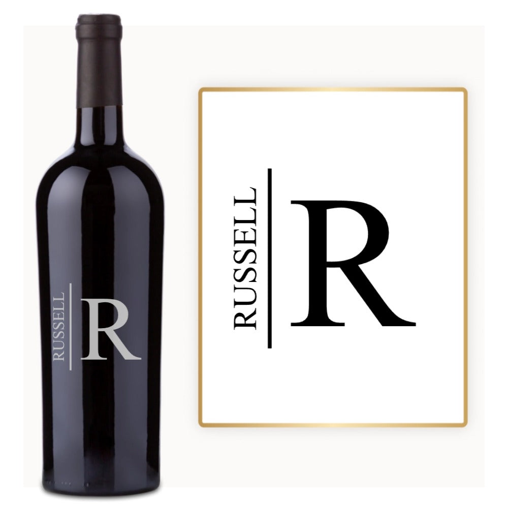 Modern Initial Name – Custom Engraved Wine