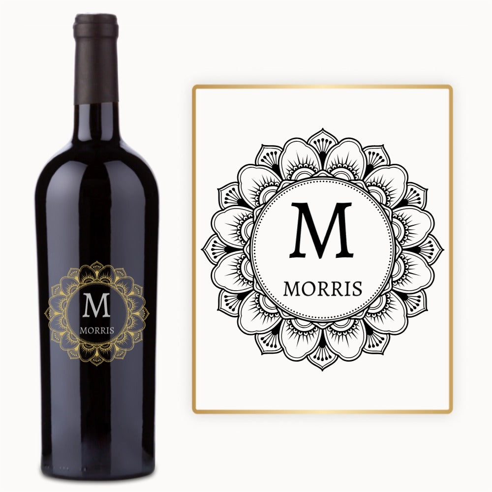 Mandala Monogram – Custom Engraved Wine