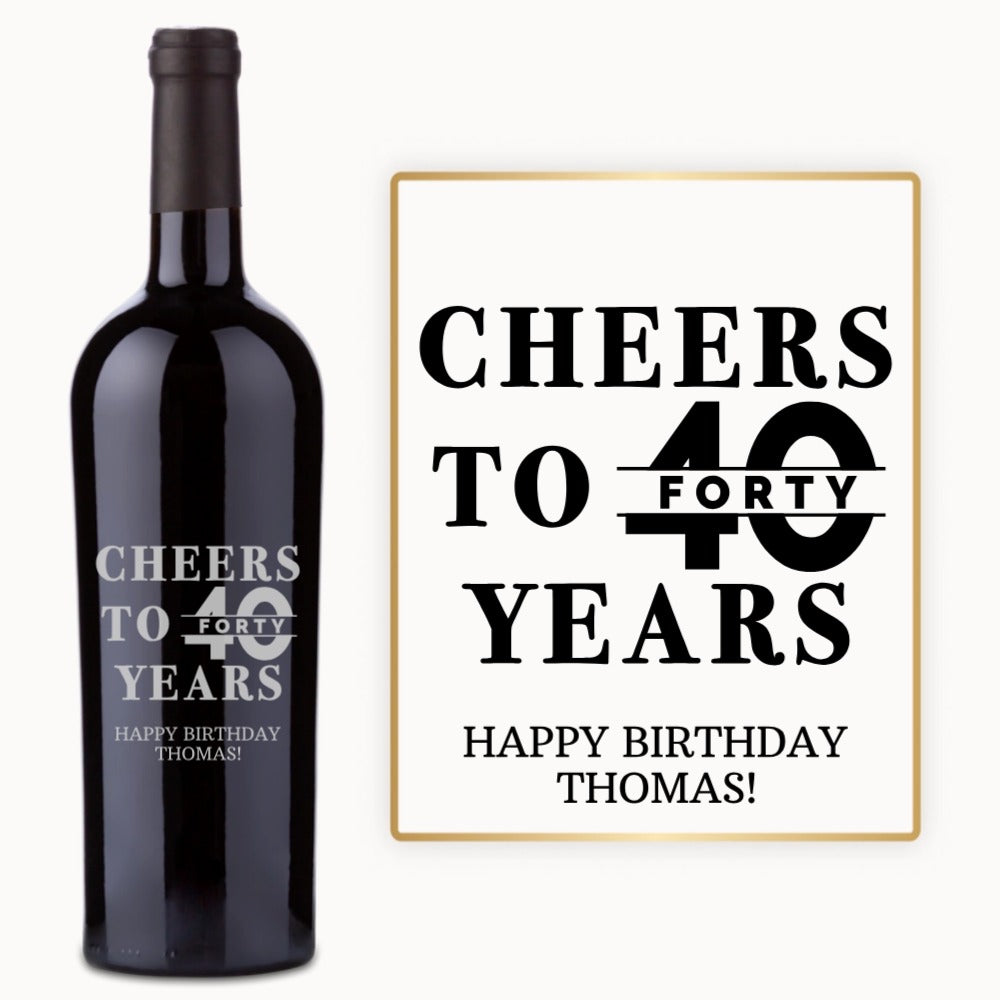 Cheers to 40 Years – Custom Engraved Wine