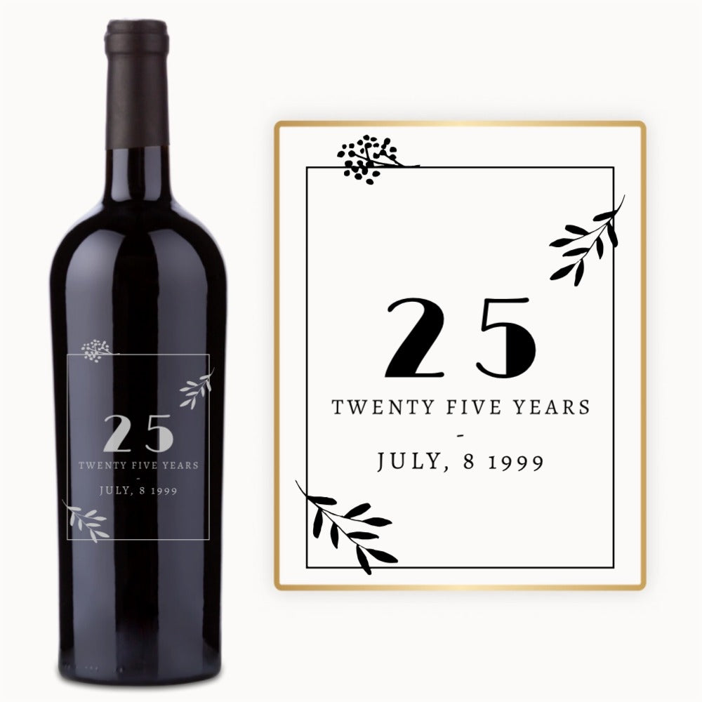 Elegant Floral Frame – Custom Engraved Wine