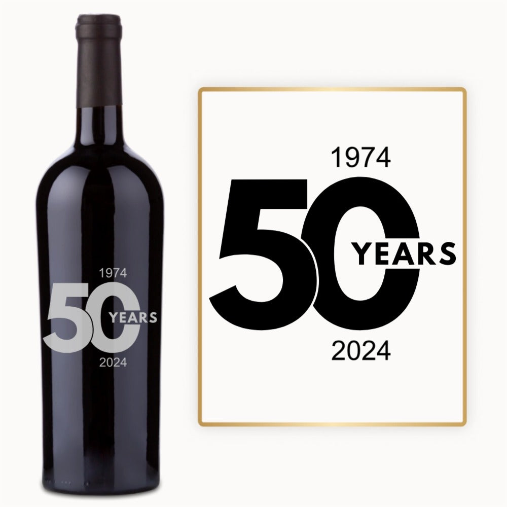 50 Year Milestone – Custom Engraved Wine