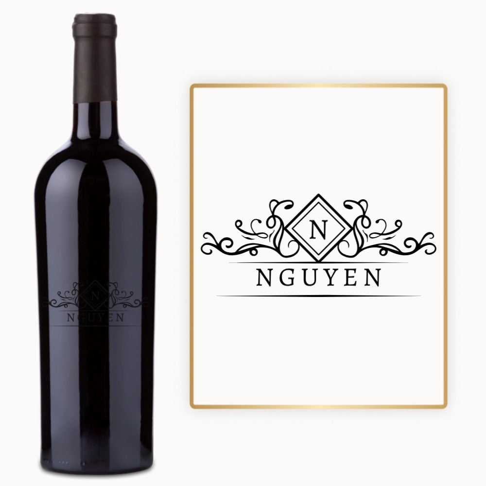 Diamond Crest Monogram – Custom Engraved Wine