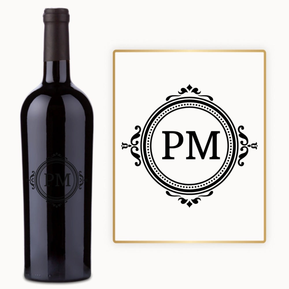 Circle Monogram Initial – Custom Engraved Wine