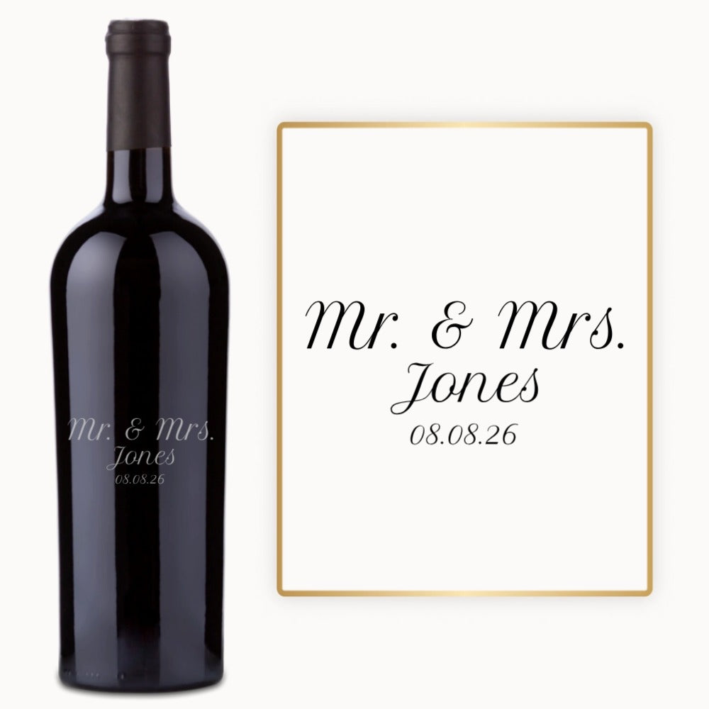 Mr. & Mrs. Script – Engraved Wedding Wine