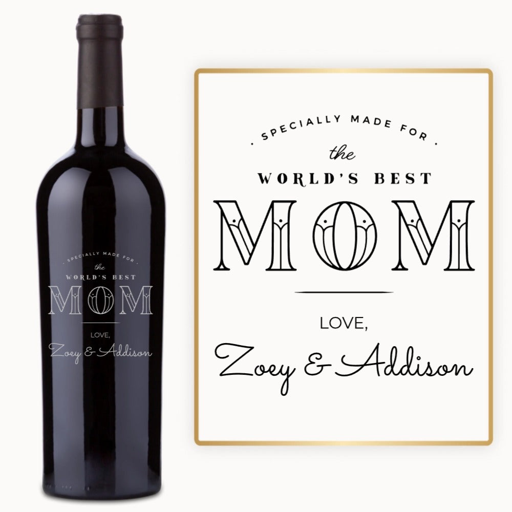 World’s Best Mom – Custom Engraved Wine