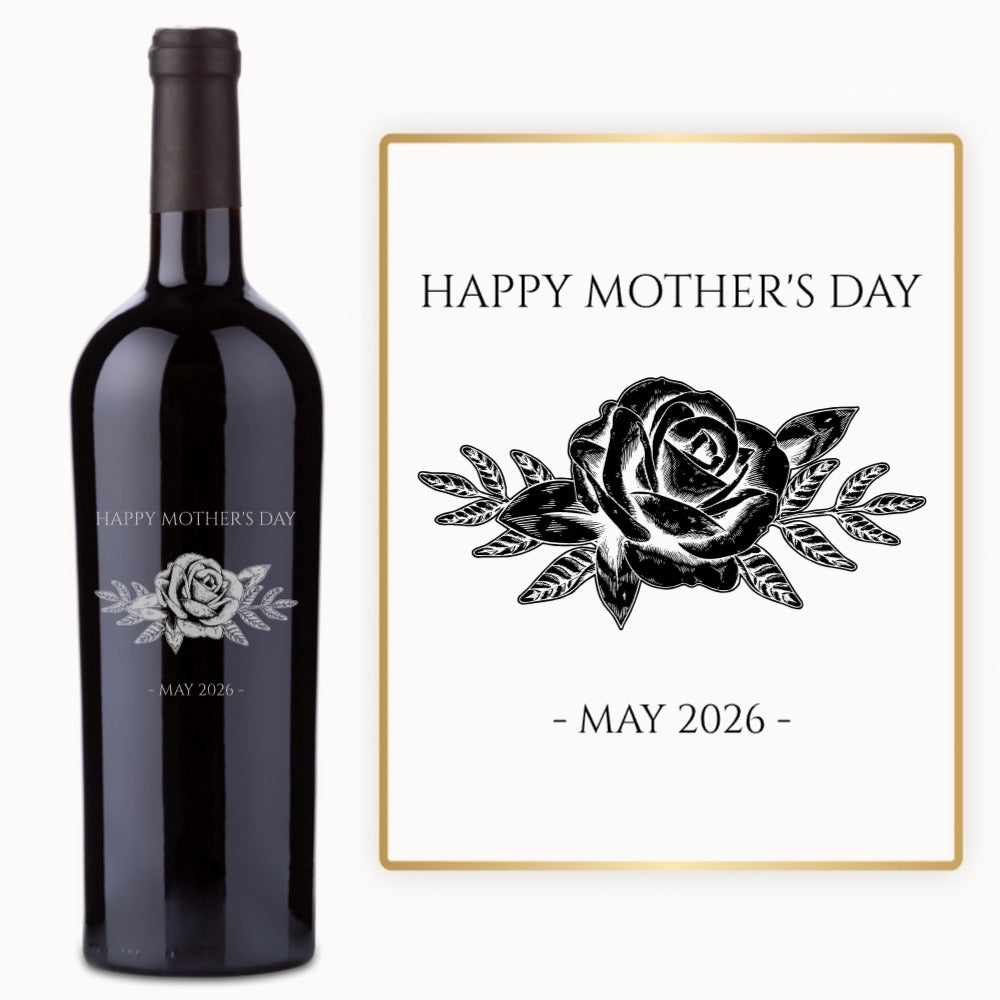 Mother’s Day Rose - Engraved Wine Gift