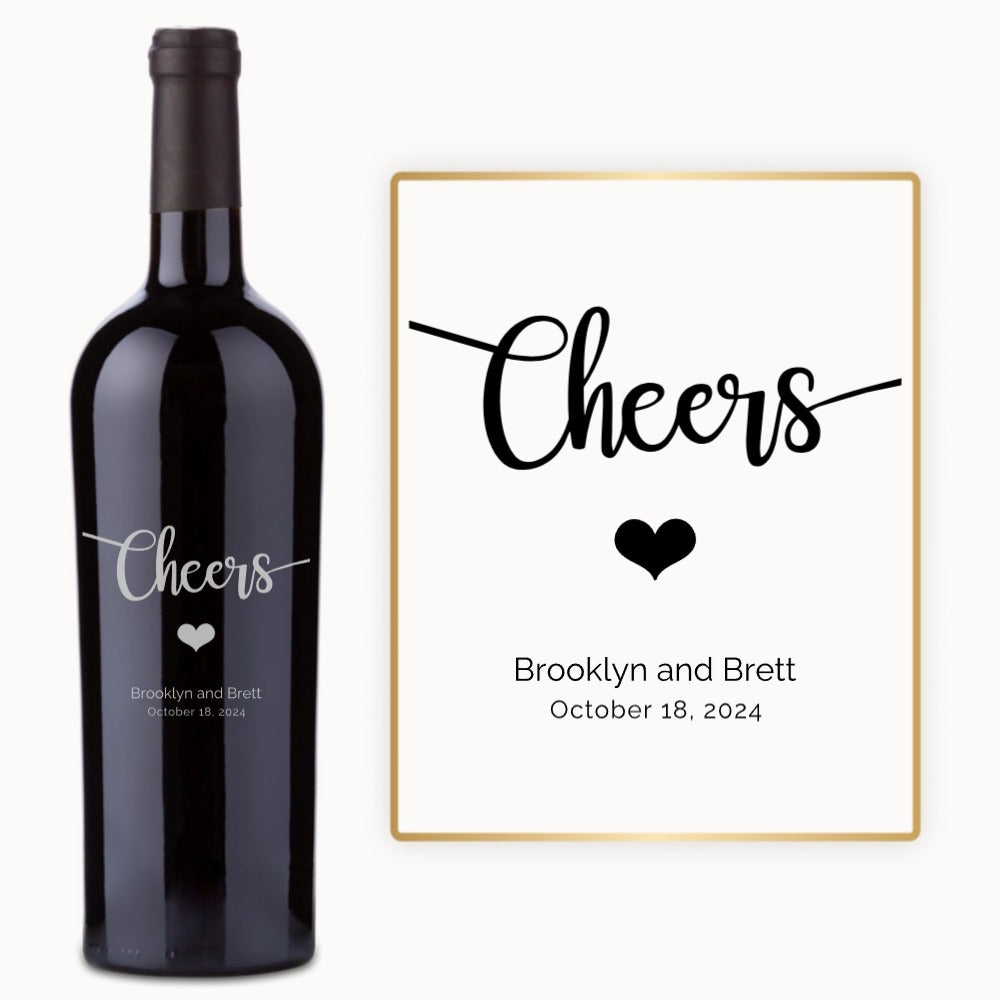 Cheers Heart – Custom Engraved Wine