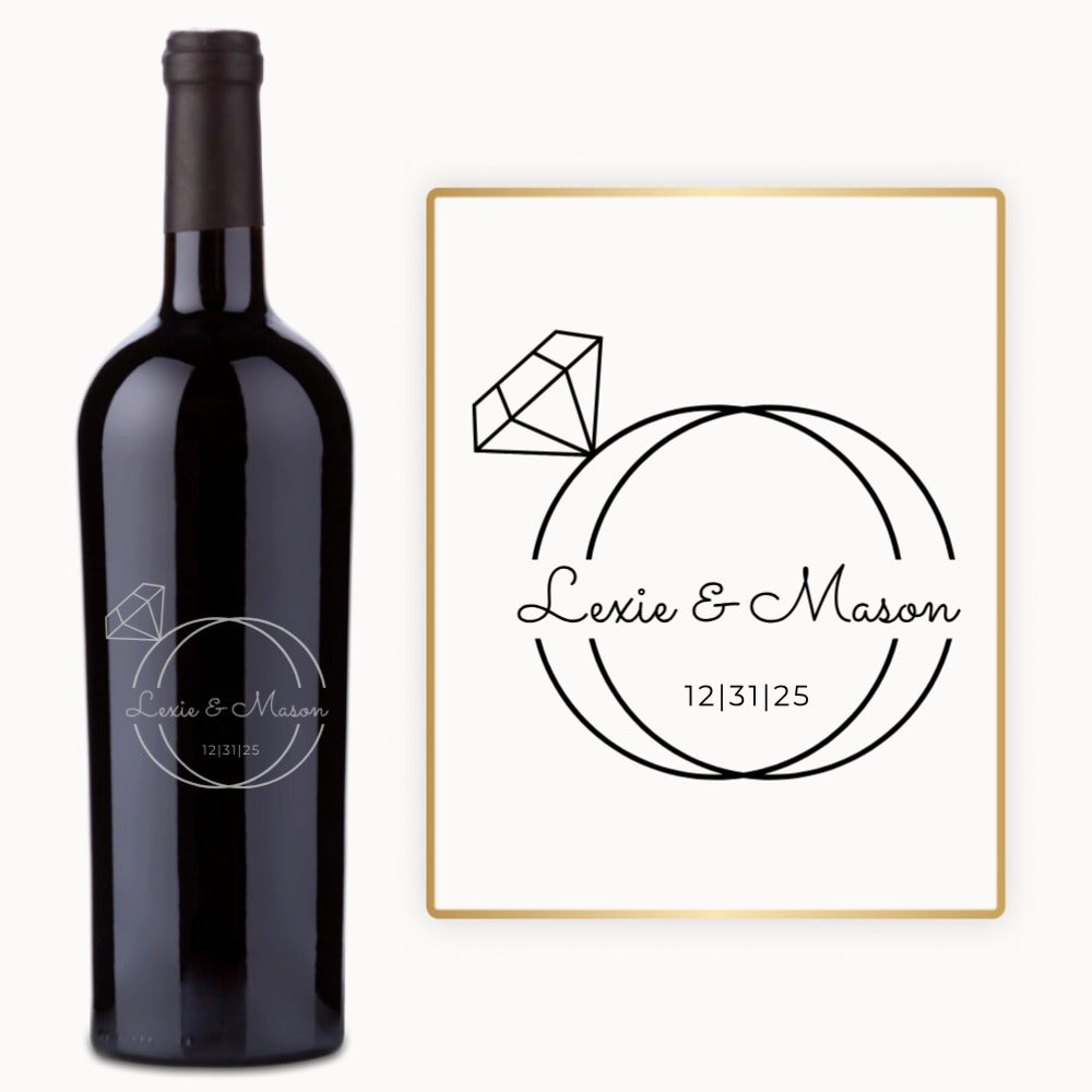Wedding Ring Monogram – Engraved Engagement Wine