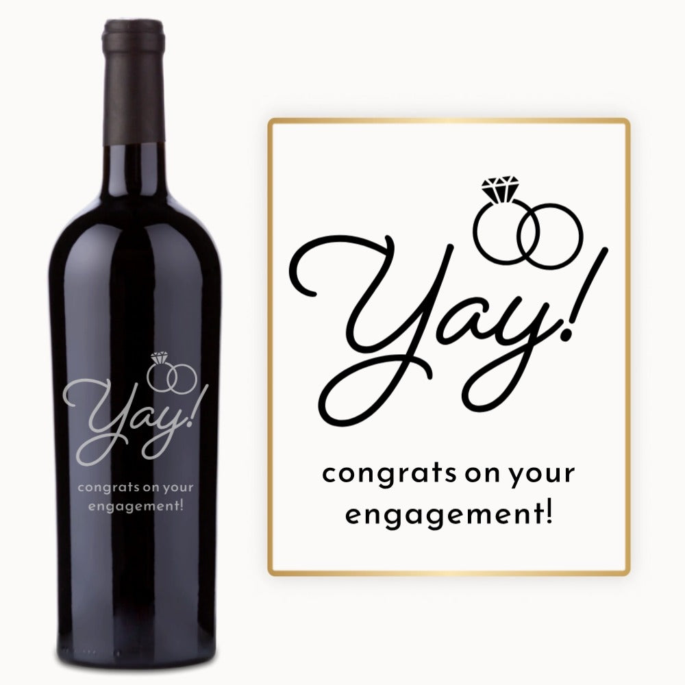 Yay With Rings – Engraved Engagement Wine
