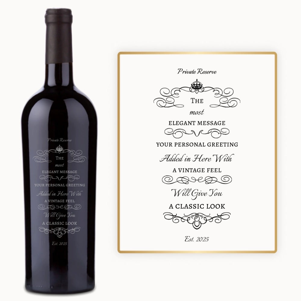 Vintage Scroll – Custom Engraved Wine