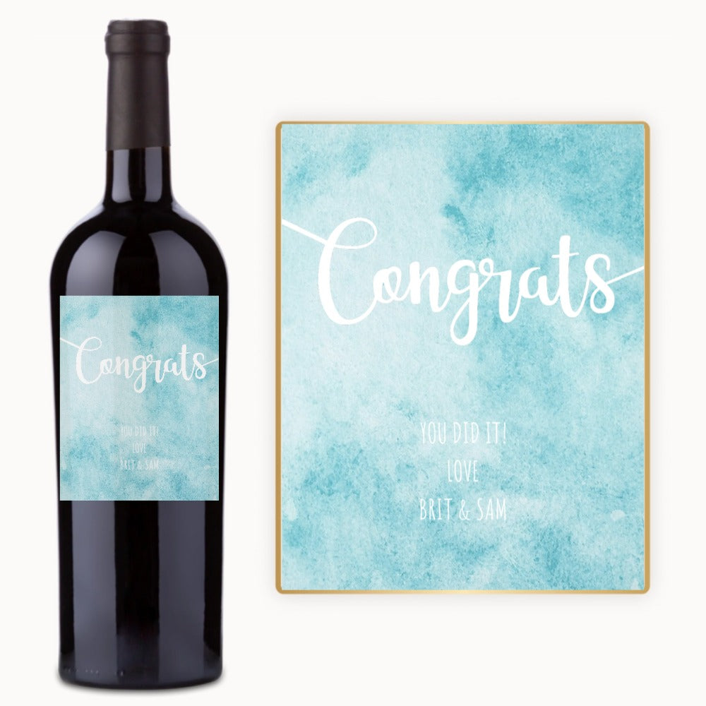Congrats Watercolor – Custom Label Wine