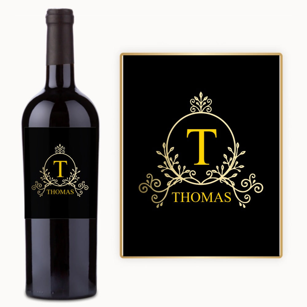 Gold Crest Monogram – Custom Label Wine
