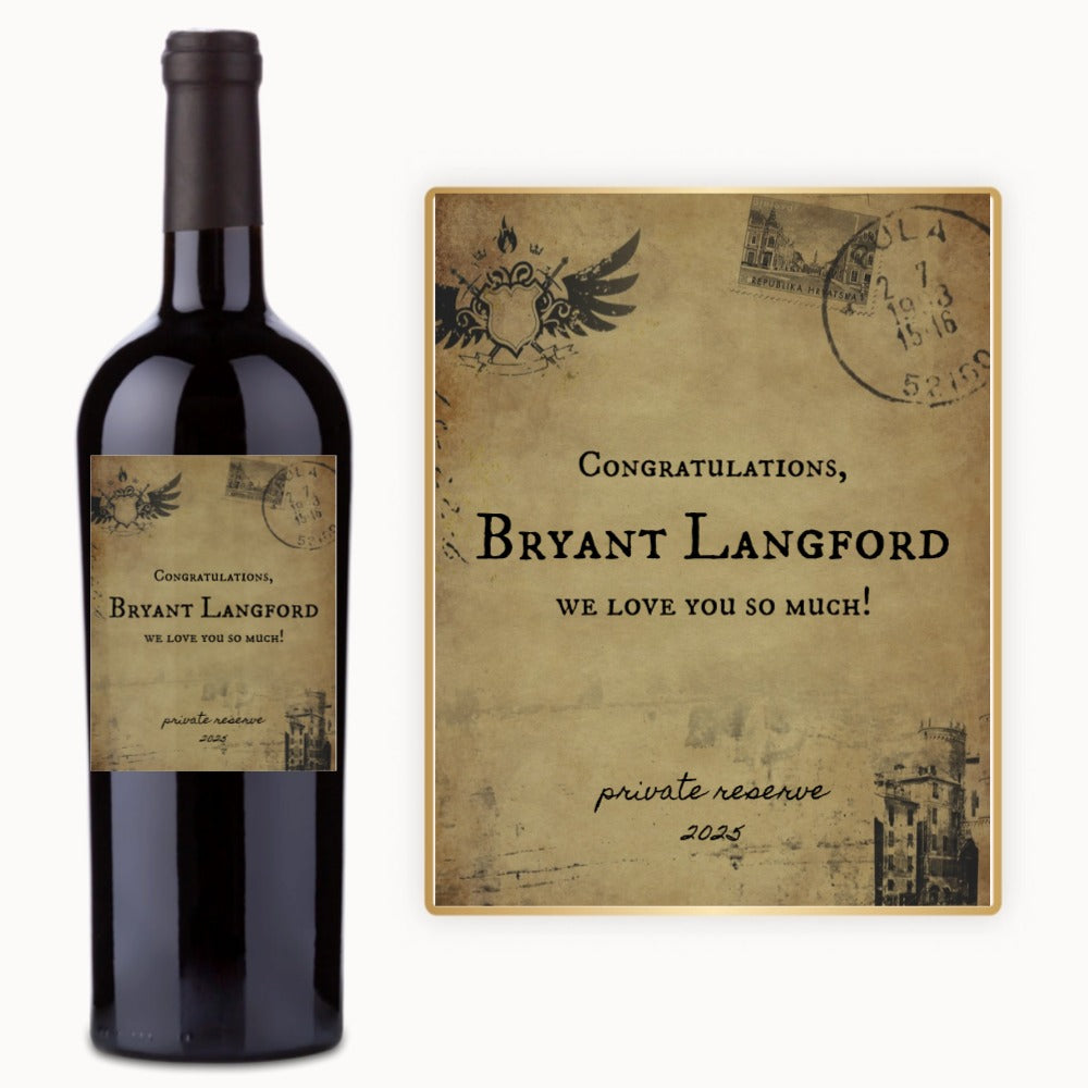 Vintage Postcard – Custom Label Wine