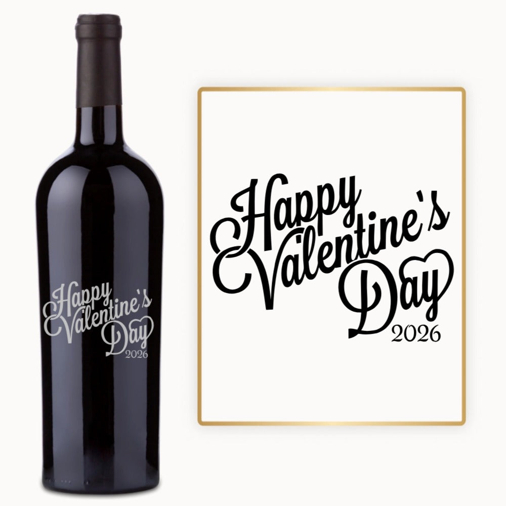 Valentine’s Day Script – Custom Engraved Wine