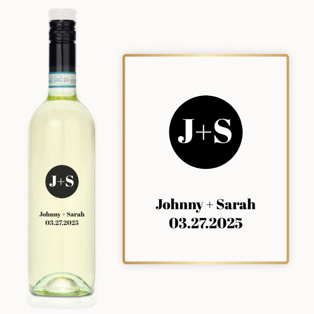 Modern Circle Initials – Custom Engraved Wine