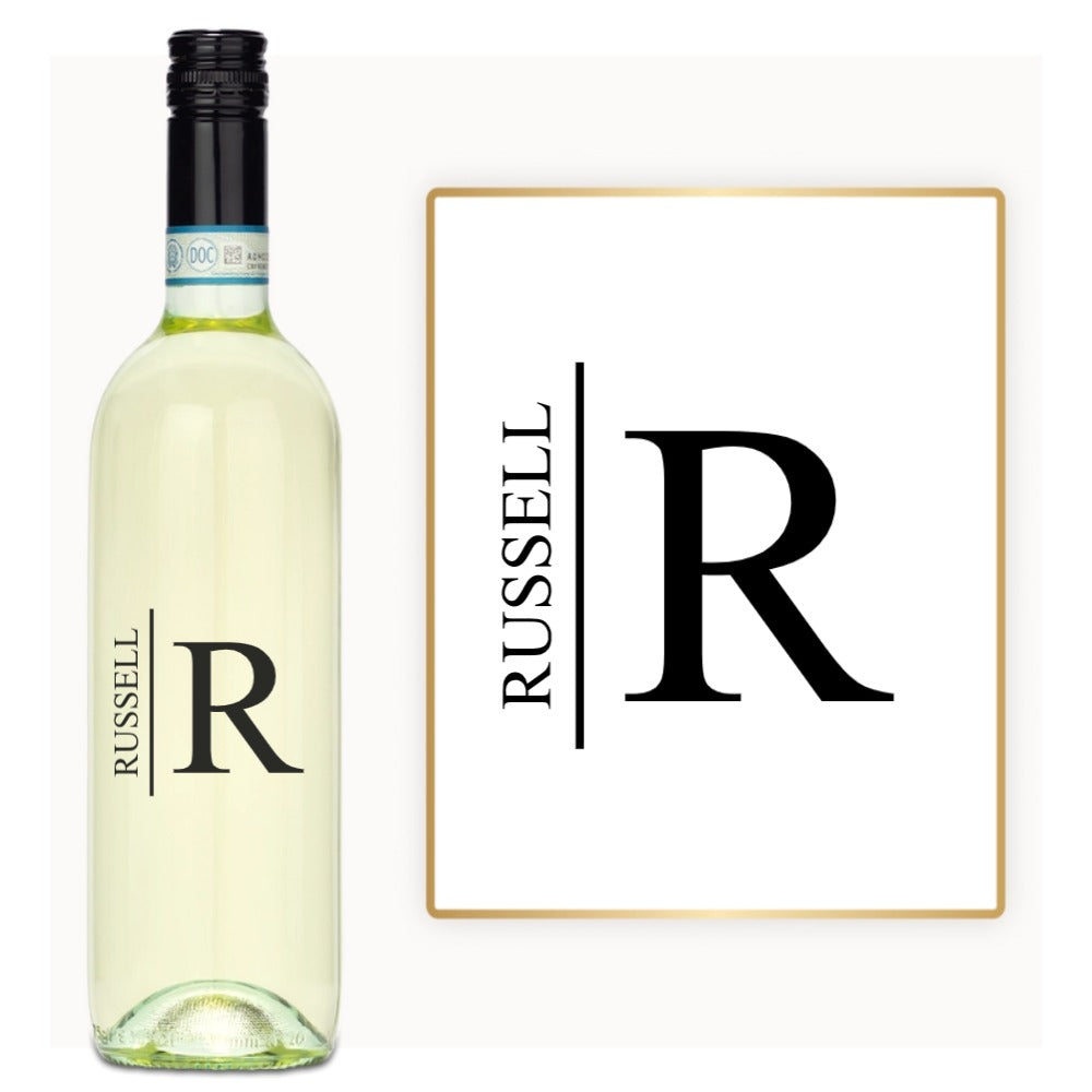 Modern Initial Name – Custom Engraved Wine