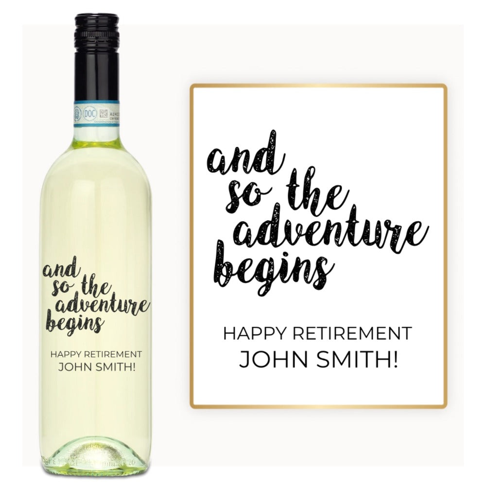 Retirement Adventure Begins – Custom Engraved Wine