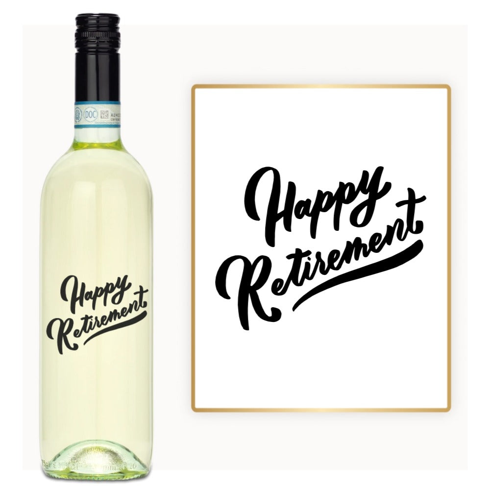 Happy Retirement Script – Custom Engraved Wine