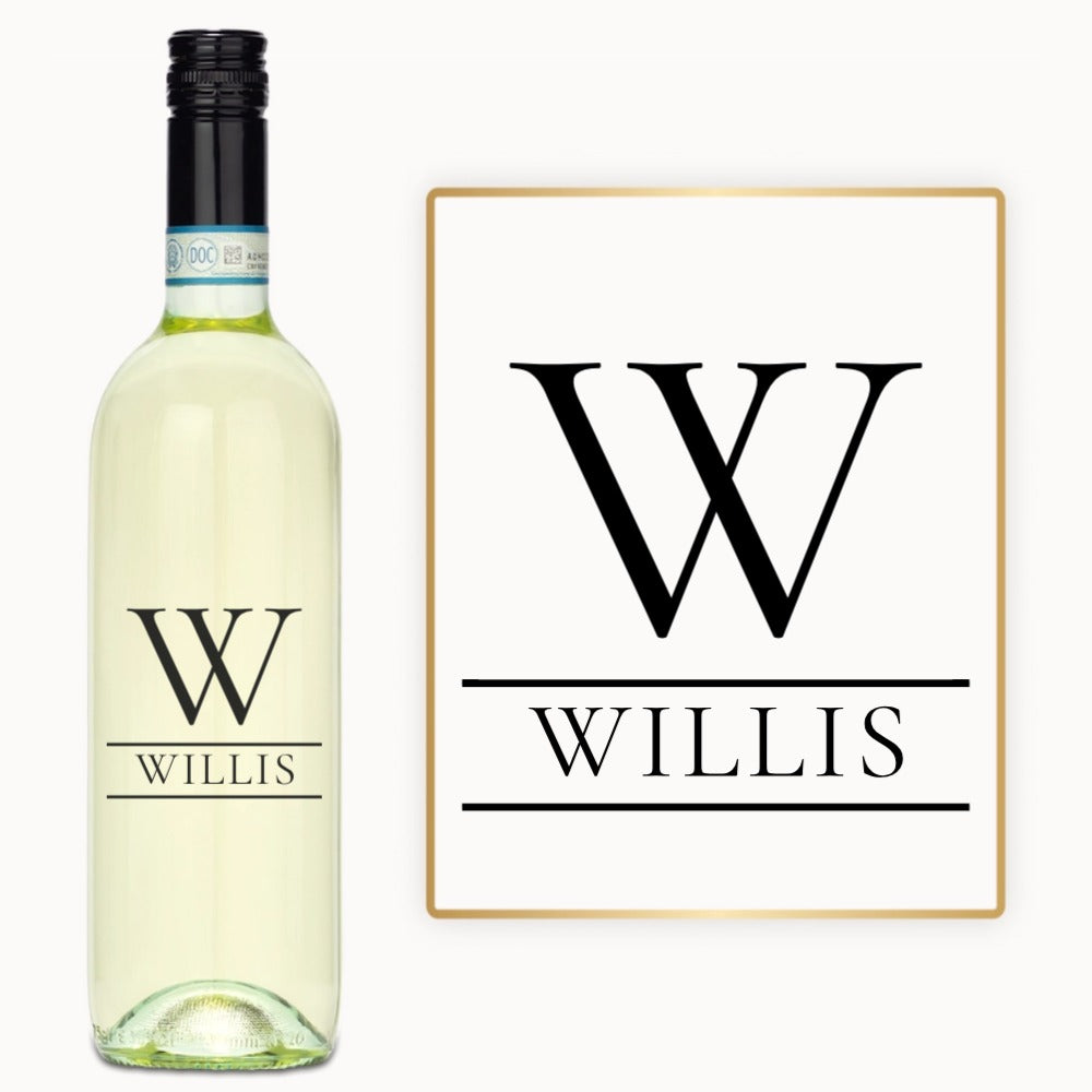 Split Initial Name – Engraved Wine