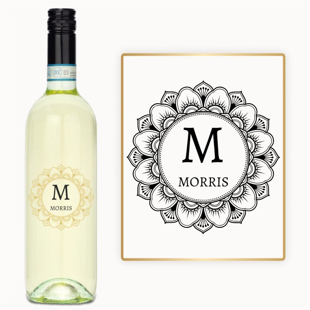 Mandala Monogram – Custom Engraved Wine
