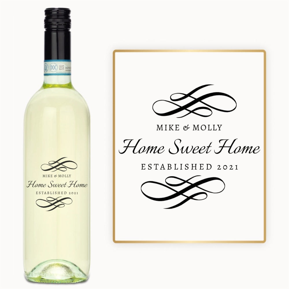 Home Sweet Home Flourish – Custom Engraved Wine